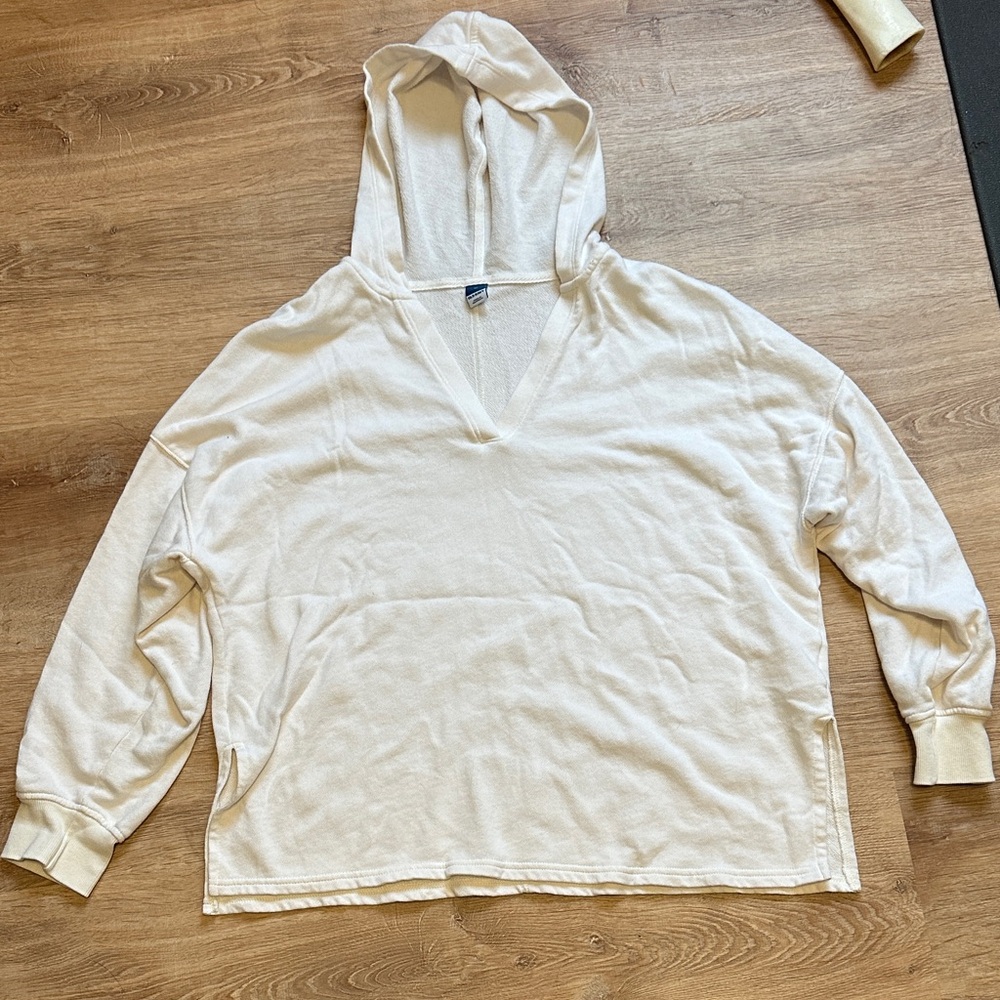 Old Navy White Hooded Sweatshirt